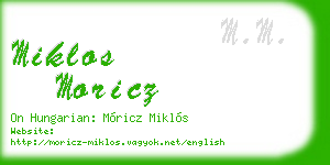 miklos moricz business card